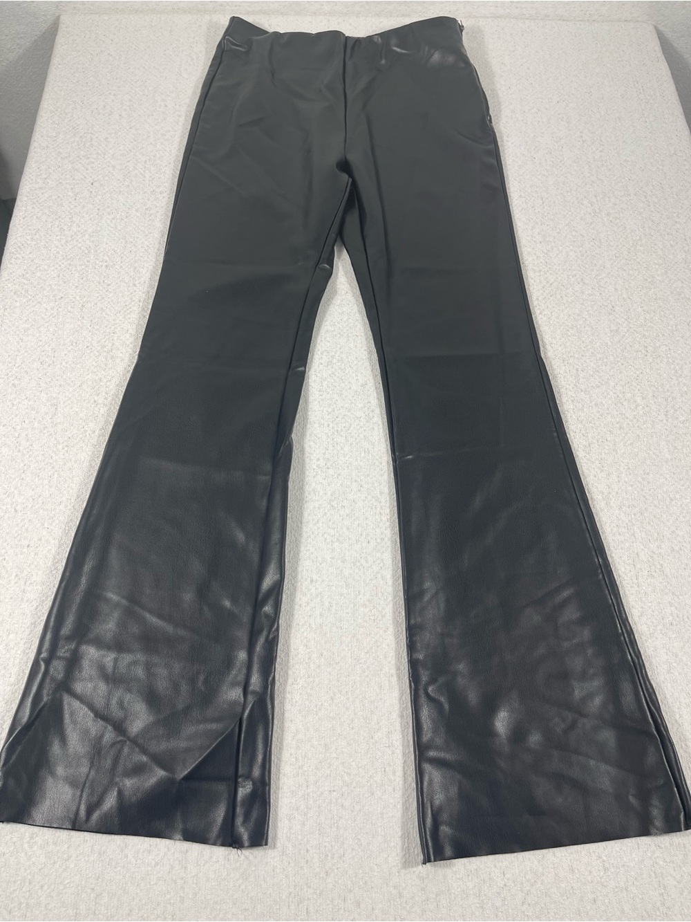 Forever 21 Women’s Faux Leather Flare Pants High Rise Black Size M , SKU#0431